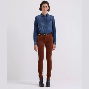 AG Adriano Goldschmied Velvet Cognac Skinny Jeans